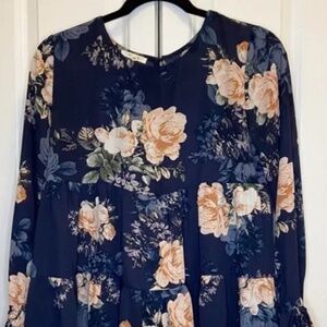 Maurice's blue floral blouse size XL